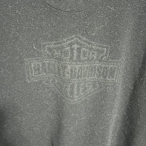 Harley Davidson 1/4 Zip Fleece Sweatshirt Mens Size Large Logo Black - Picture 4 of 8
